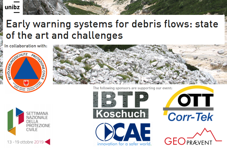 CAE joins the Bolzano conference "Early warning systems for debris flows: state of the art and challenges"