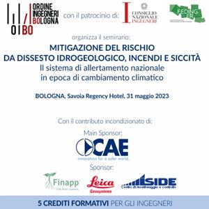 Seminario: “MITIGAZIONE DEL RISCHIO DA DISSESTO IDROGEOLOGICO, INCENDI E SICCITÀ. Il sistema di allertamento nazionale in epoca di cambiamento climatico”