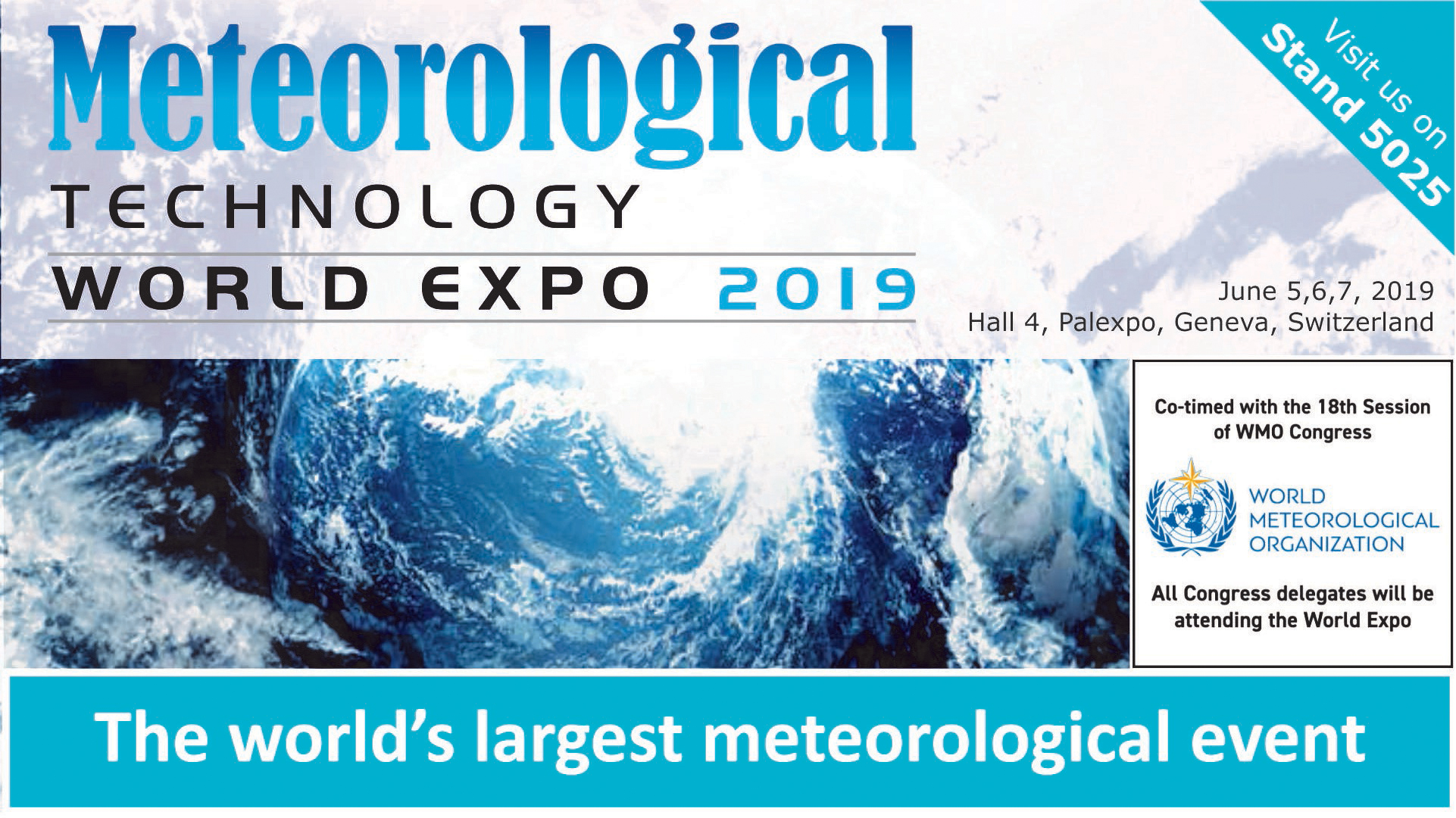 La cita es en Ginevra del 5 al 7 de junio: CAE en el Meteorological Technology World Expo