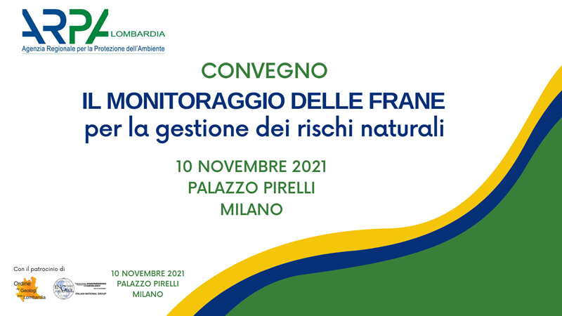 Frane, il 10 novembre a Milano focus su monitoraggio e allertamento