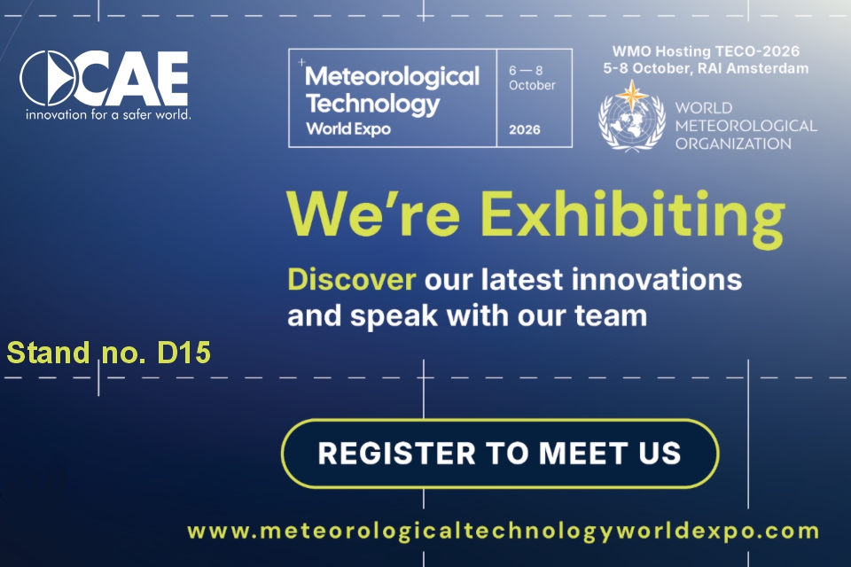 CAE in Amsterdam for Meteorological Technology World Expo and WMO TECO-2026