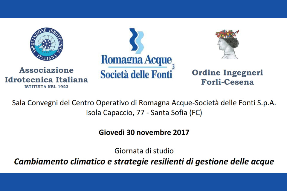 Giornata studio sul cambiamento climatico e strategie resilienti di gestione delle acque