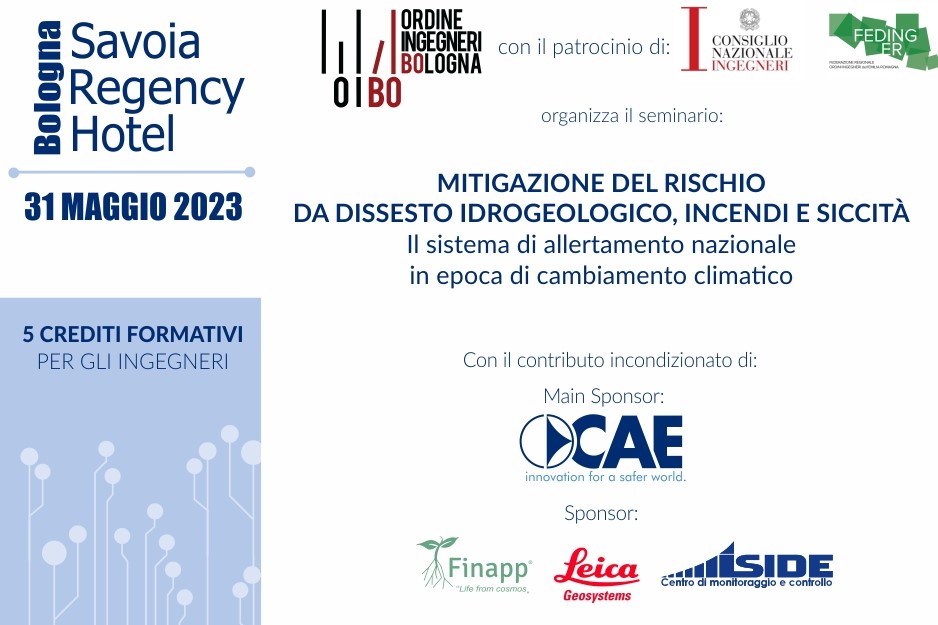 Seminario: “MITIGAZIONE DEL RISCHIO DA DISSESTO IDROGEOLOGICO, INCENDI E SICCITÀ. Il sistema di allertamento nazionale in epoca di cambiamento climatico”