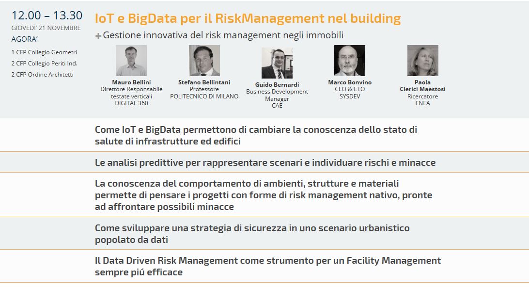 IoT e BigData per il Risk Management nel building